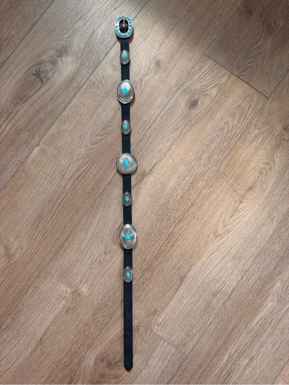 Black With Turquoise Concho Belt - Women Accessories